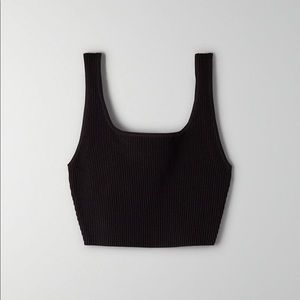 BABATON Sculpt Knit Crop Top Black M